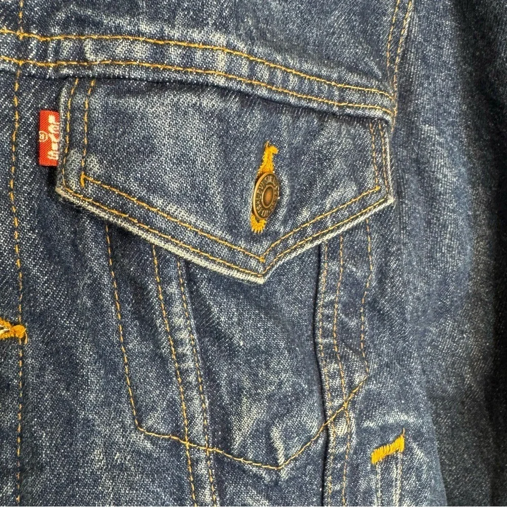 Vintage Levi's Buffalo Plaid Flannel-lined‎ Denim Trucker Jacket 80s Men's S / M